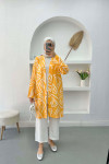 Patterned Linen Kimono Mustard Yellow