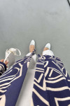 Patterned Linen Kimono Navy Blue