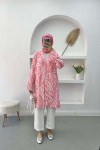 Patterned Linen Kimono Pink