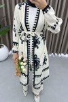 Patterned Kimono Set White