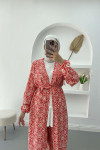 Patterned Kimono Set Red