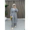 Patterned Kimono Suit Navy Blue