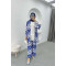 Patterned Kimono Set Saxe Blue