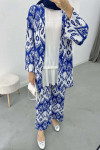 Patterned Kimono Set Saxe Blue