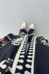 Patterned Kimono Set Black