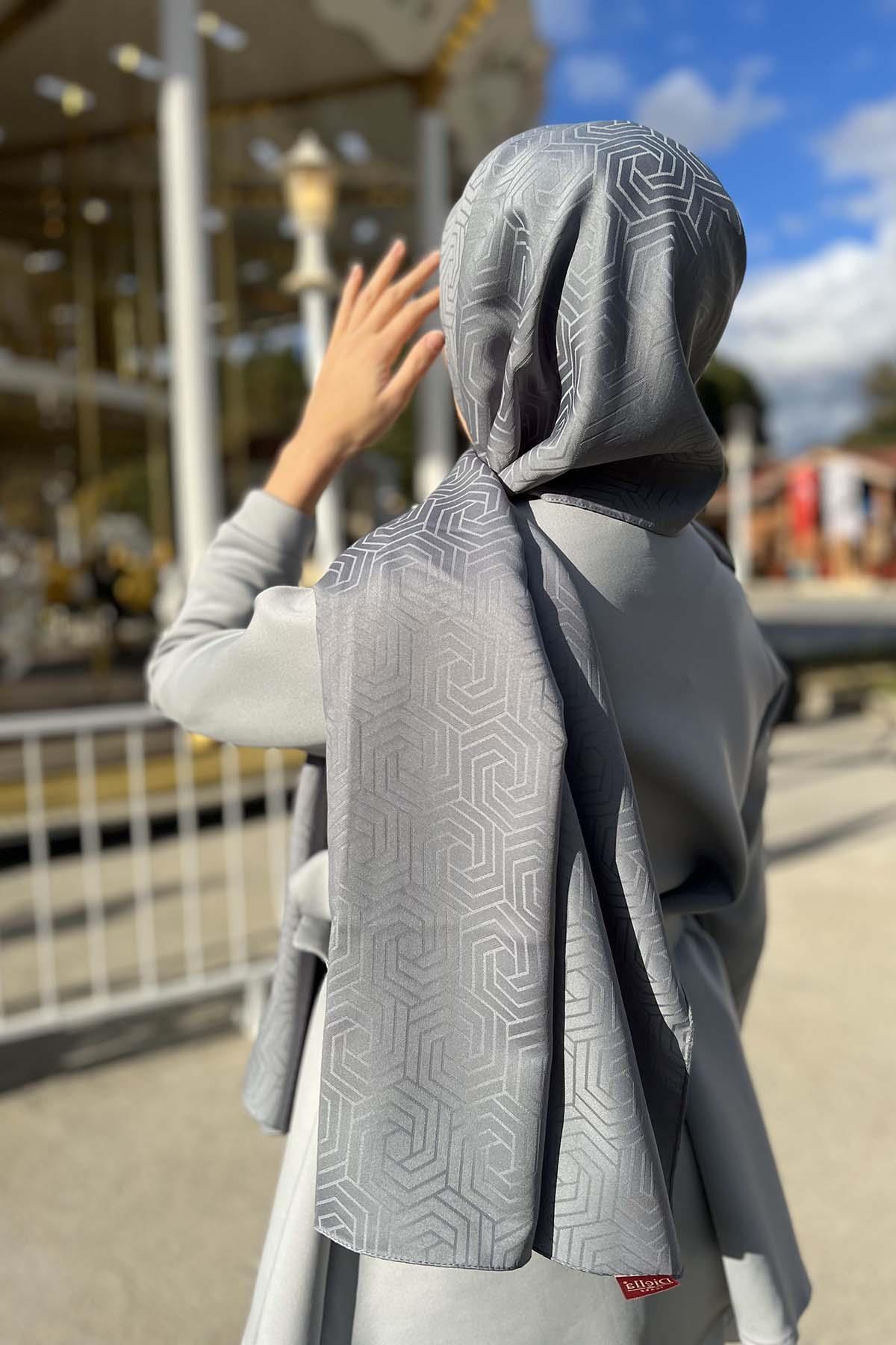 Patterned Shawl Gray