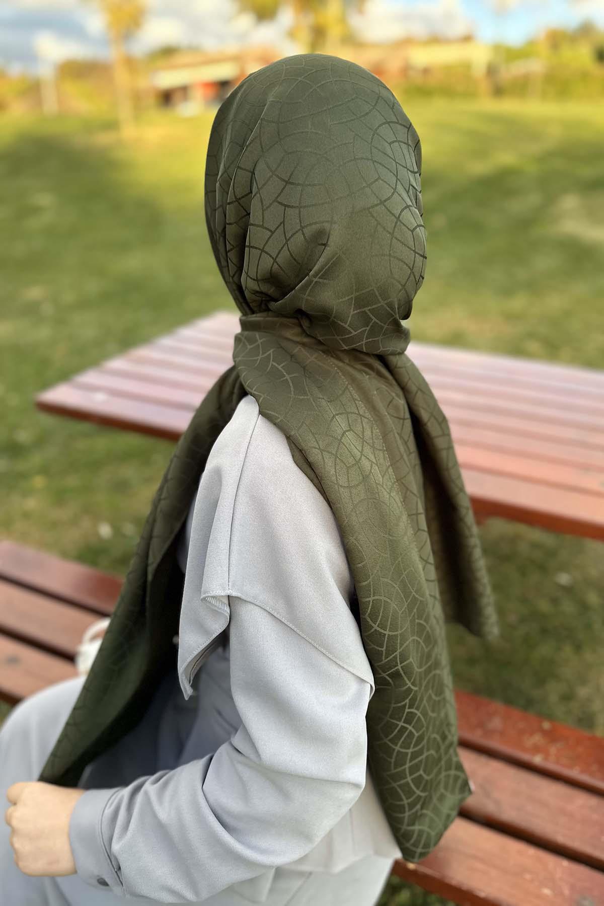 Patterned Shawl Khaki