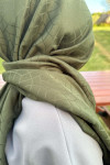 Patterned Shawl Khaki