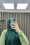 Patterned Shawl Emerald Green