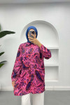 Patterned Chiffon Shirt Fuchsia