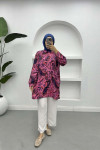 Patterned Chiffon Shirt Fuchsia