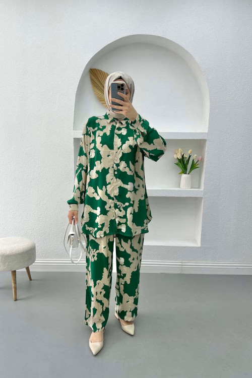 Patterned Suit Green