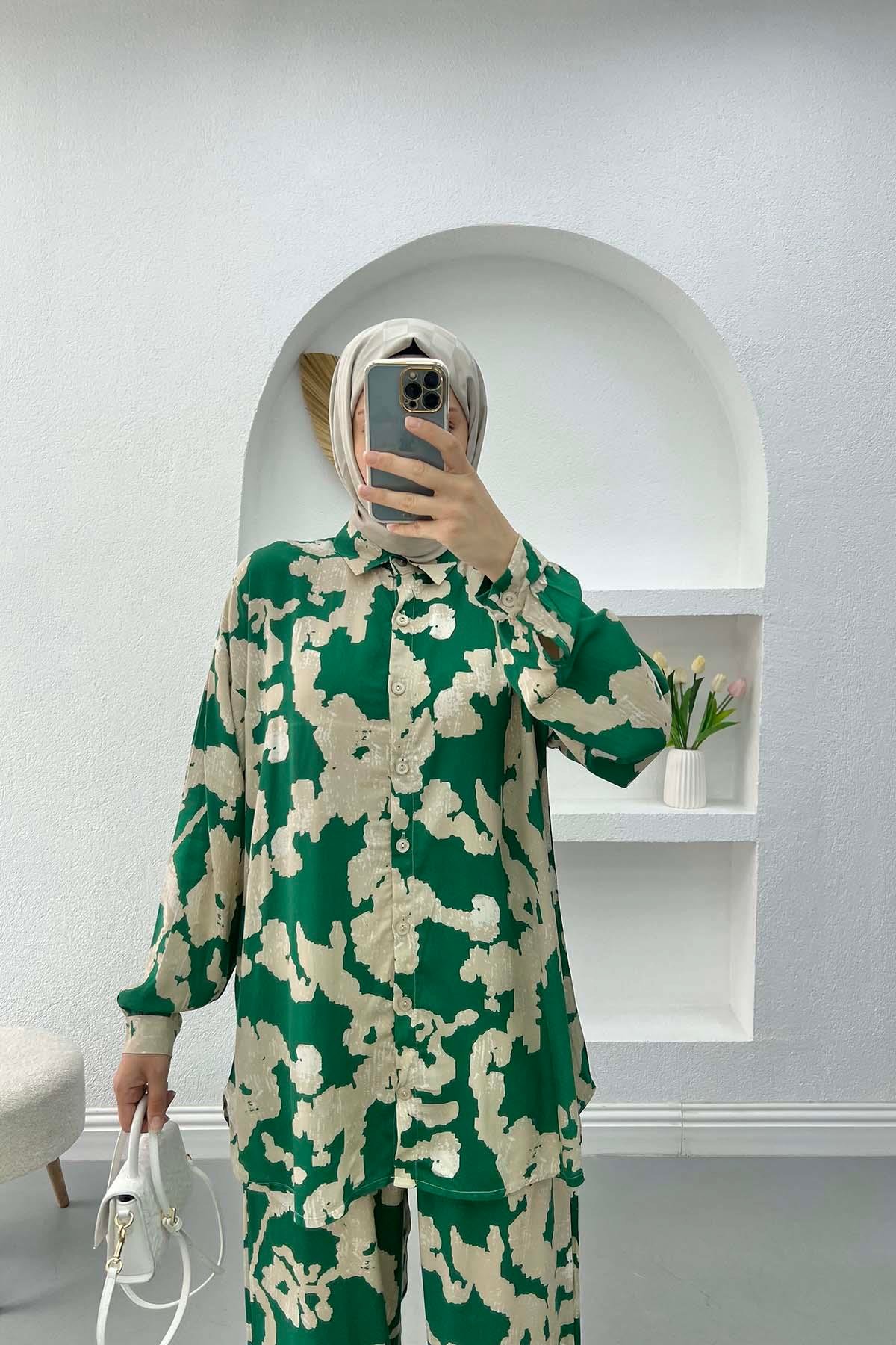 Patterned Suit Green