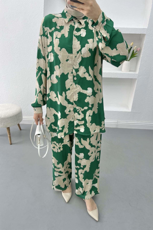 Patterned Suit Green