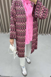 Patterned Knitwear Cardigan Fuchsia