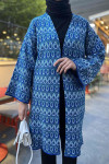 Patterned Knitwear Cardigan Navy Blue