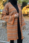 Patterned Knitwear Cardigan Orange