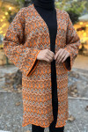 Patterned Knitwear Cardigan Orange