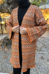 Patterned Knitwear Cardigan Orange