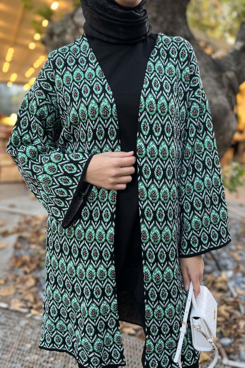 Patterned Knitwear Cardigan Green