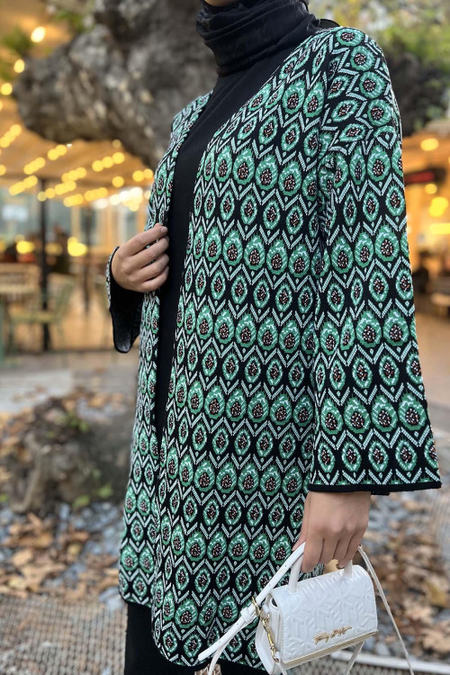 Patterned Knitwear Cardigan Green