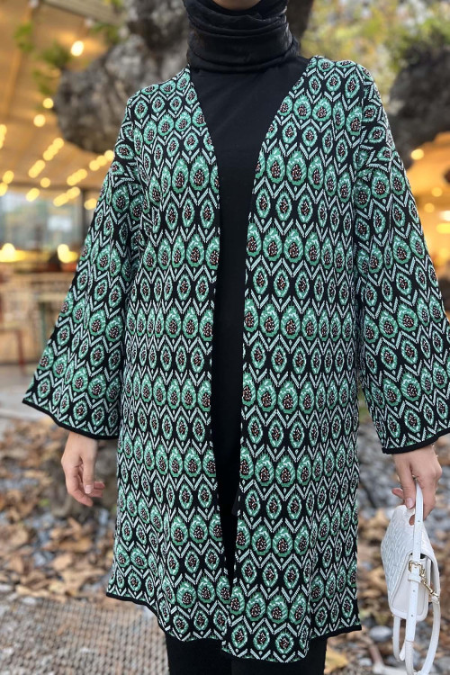 Patterned Knitwear Cardigan Green