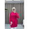 Stand Collar Patterned Tunic Fuchsia