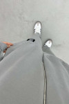 Stand Collar Zippered Suit Gray