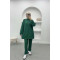 Stand Collar Zipper Suit Emerald Green