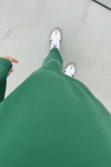 Stand Collar Zipper Suit Emerald Green