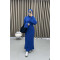 Stand Collar Knitwear Dress Saxe Blue