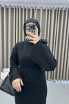 High Neck Knit Dress Black