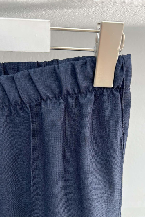 Navy Blue Trousers with Stitching Details