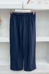 Navy Blue Trousers with Stitching Details