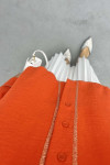 Shiny Linen Shirt with Stitching Details Coral