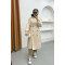 Button Detailed Pocket Trench Coat Beige