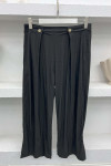 Button Detailed Trousers Black