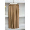 Button Detailed Darted Trousers Camel