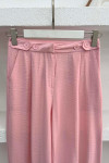 Button Detailed Darted Trousers Pink