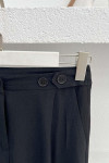 Button Detailed Darted Trousers Black