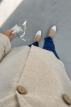 Buttoned Linen Jacket Stone