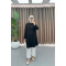 Buttoned Linen Tunic Black