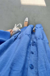 Buttoned Parachute Dress Blue