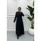 Buttoned Polyviscose Abaya Black