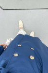 Buttoned Trench Coat Indigo