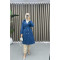 Buttoned Trench Coat Navy Blue