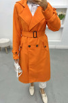 Buttoned Trench Coat Orange