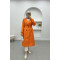 Buttoned Trench Coat Orange