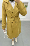 Buttoned Trench Coat Olive Green