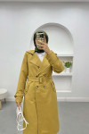 Buttoned Trench Coat Olive Green